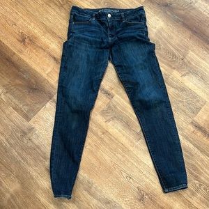 American eagle high-rise jeggings, 10 long, dark wash, non smoking home